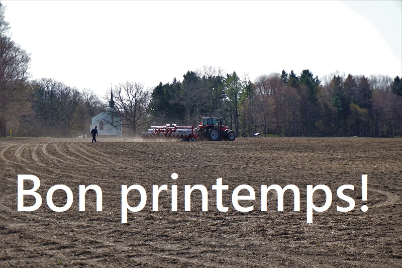Tractor planting corn