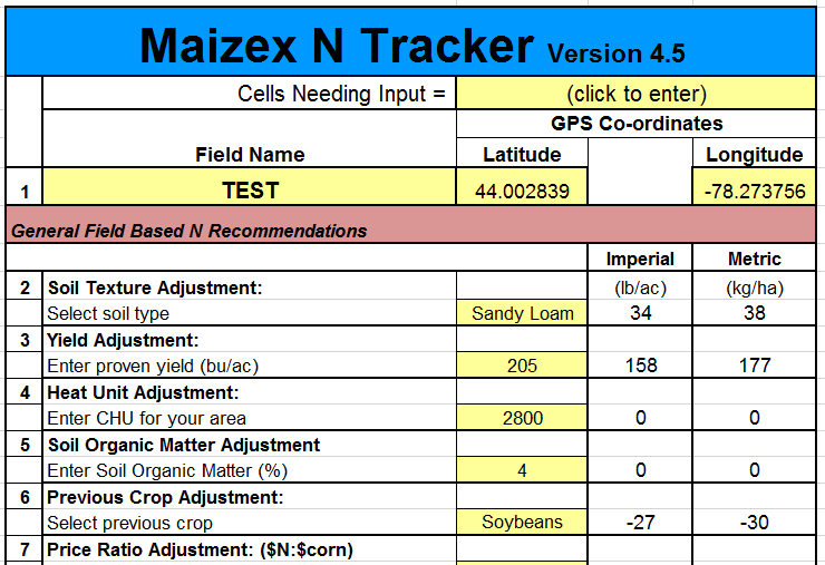 Maizex Nitrogen Tracker 4.5
